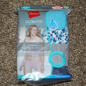 NWT 4pk Hanes Hipster Panties Cotton Stretch 8/XL